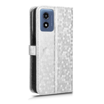 For Motorola Moto G Play 4G 2024 Honeycomb Dot Texture Leather Phone Case(Silver) by buy2fix