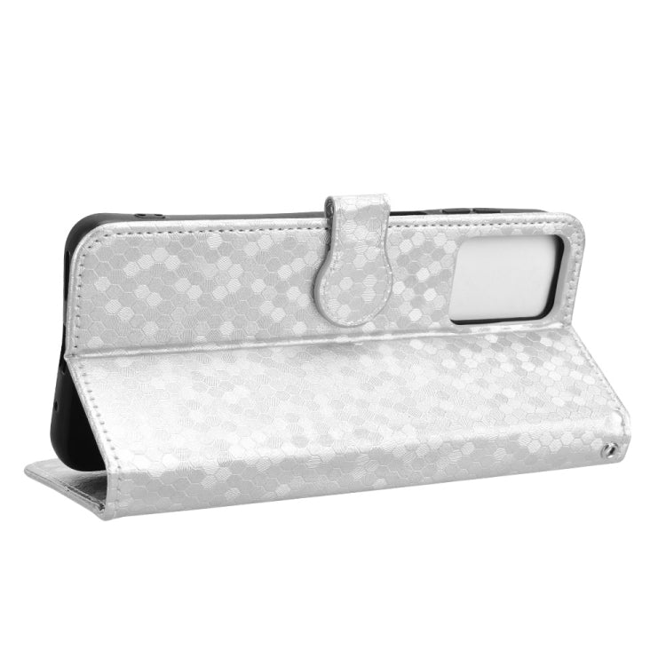 For Motorola Moto G Play 4G 2024 Honeycomb Dot Texture Leather Phone Case(Silver) by buy2fix