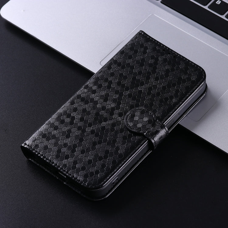 For Motorola Moto G Power 5G 2024 Honeycomb Dot Texture Leather Phone Case(Black) by buy2fix