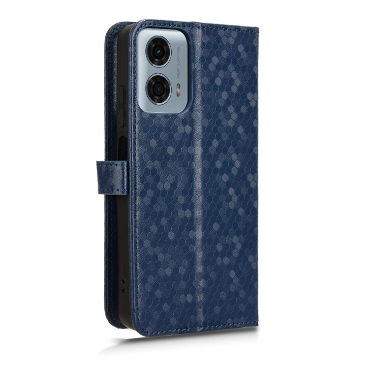 For Motorola Moto G Power 5G 2024 Honeycomb Dot Texture Leather Phone Case(Blue) by buy2fix