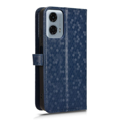 For Motorola Moto G Power 5G 2024 Honeycomb Dot Texture Leather Phone Case(Blue) by buy2fix