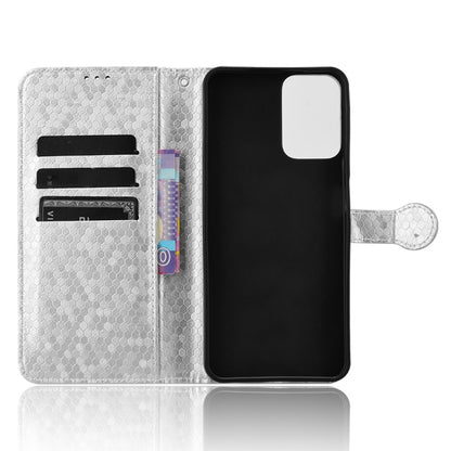 For Motorola Moto G Power 5G 2024 Honeycomb Dot Texture Leather Phone Case(Silver) by buy2fix