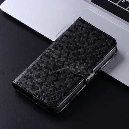 For Motorola Edge 50 Ultra Honeycomb Dot Texture Leather Phone Case(Black) by buy2fix