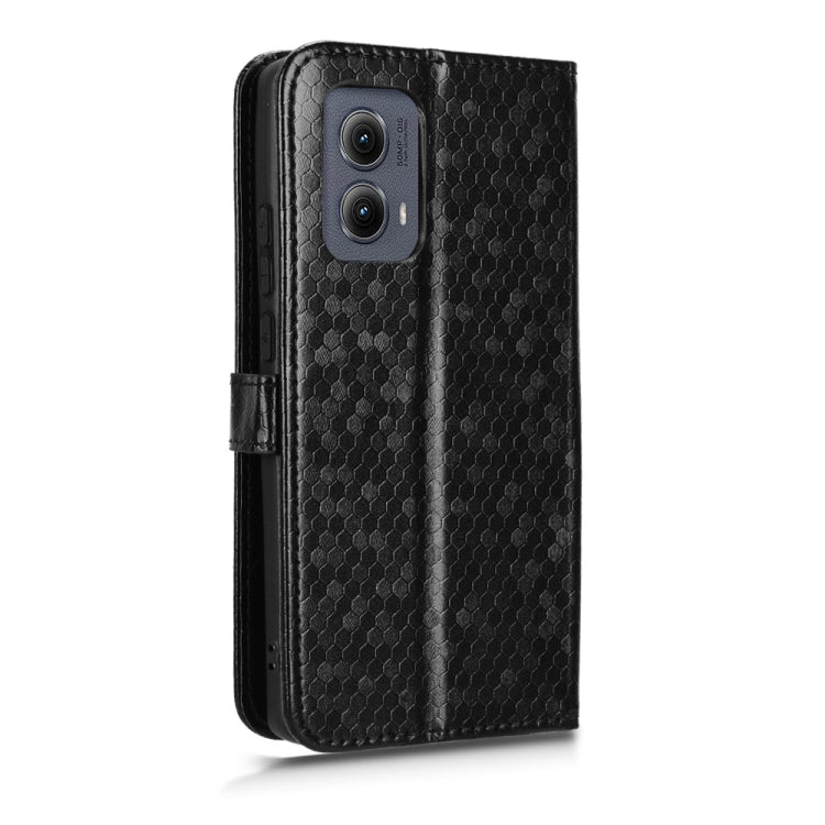 For Motorola Edge 5G 2024 Honeycomb Dot Texture Leather Phone Case(Black) by buy2fix