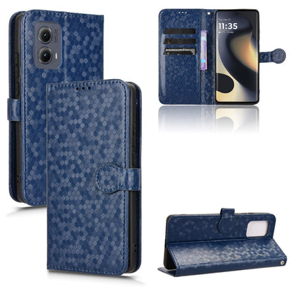 For Motorola Edge 5G 2024 Honeycomb Dot Texture Leather Phone Case(Blue) by buy2fix