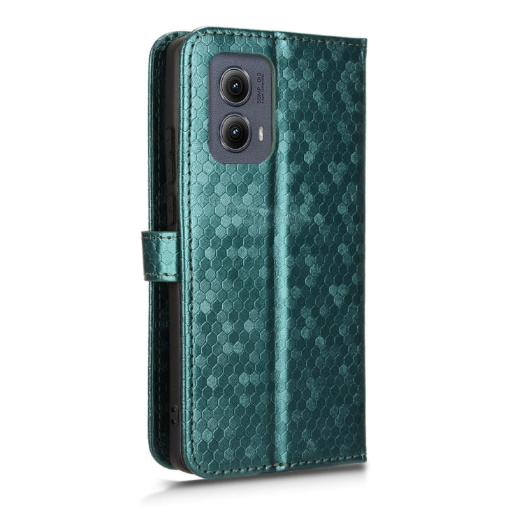 For Motorola Edge 5G 2024 Honeycomb Dot Texture Leather Phone Case(Green) by buy2fix