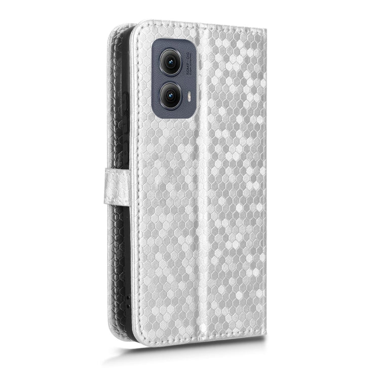 For Motorola Edge 5G 2024 Honeycomb Dot Texture Leather Phone Case(Silver) by buy2fix