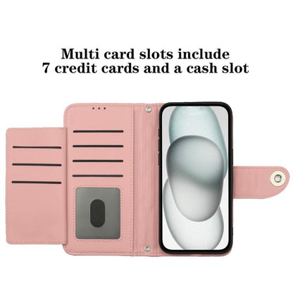 For Google Pixel 10 Pro XL 5G Global Rhombic Texture Flip Leather Phone Case with Lanyard(Coral Pink) - Google Cases by buy2fix | Online Shopping UK | buy2fix