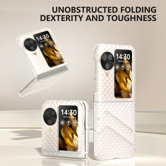 For OPPO Find N3 Flip Wave Pattern Transparent Frosted Phone Case - OPPO Cases by buy2fix | Online Shopping UK | buy2fix