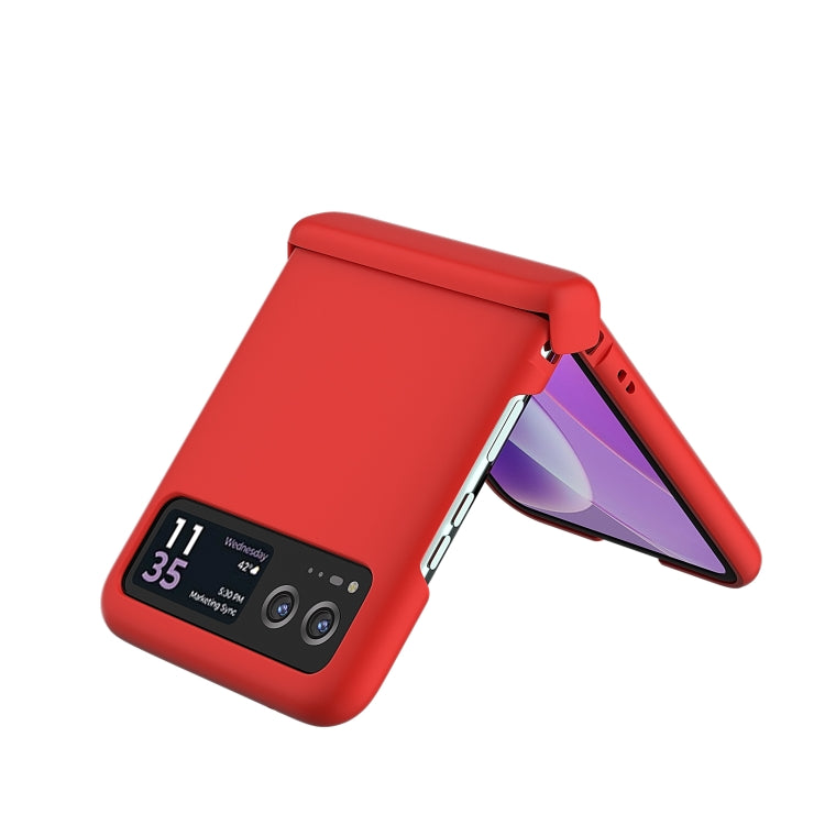 For Motorola Razr 40 3 in 1 Skin Feel PC Phone Case with Hinge(Red) by buy2fix
