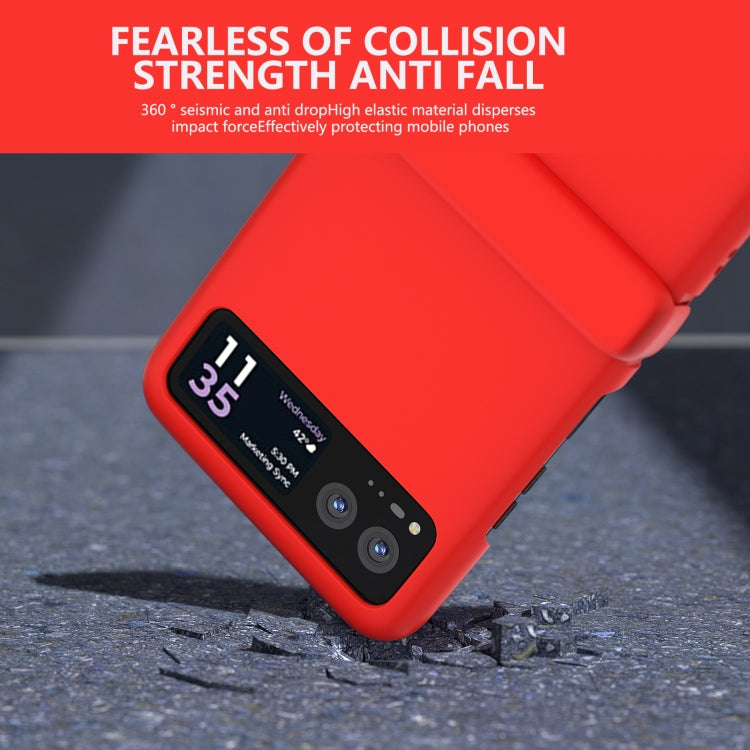 For Motorola Razr 40 3 in 1 Skin Feel PC Phone Case with Hinge(Red) by buy2fix