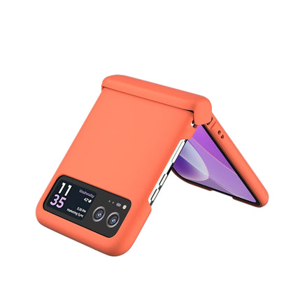 For Motorola Razr 40 3 in 1 Skin Feel PC Phone Case with Hinge(Orange) by buy2fix