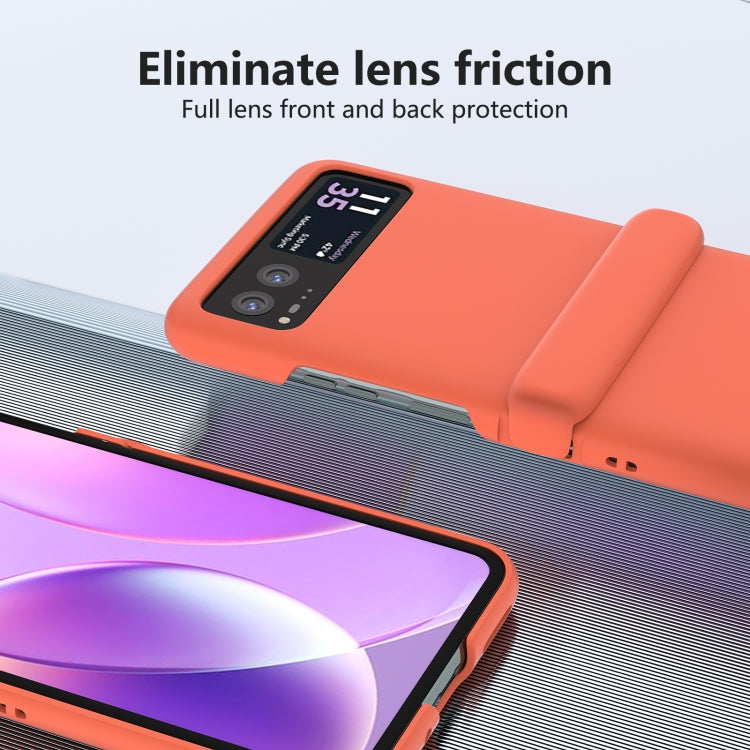 For Motorola Razr 40 3 in 1 Skin Feel PC Phone Case with Hinge(Orange) by buy2fix