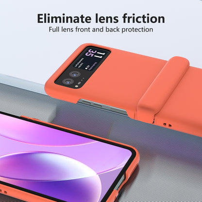 For Motorola Razr 40 3 in 1 Skin Feel PC Phone Case with Hinge(Orange) by buy2fix