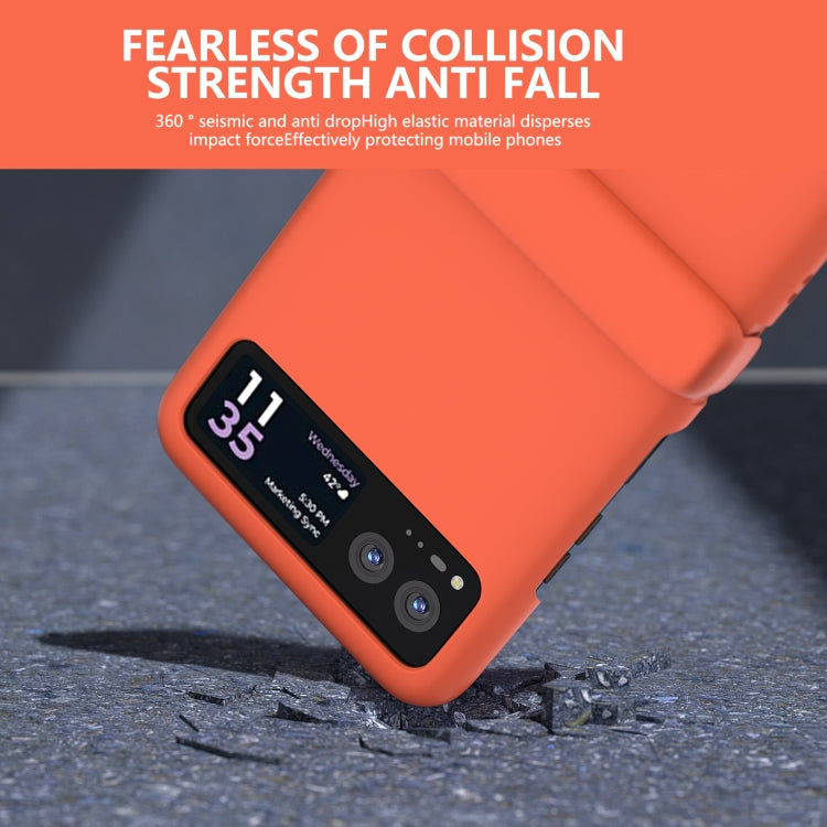 For Motorola Razr 40 3 in 1 Skin Feel PC Phone Case with Hinge(Orange) by buy2fix