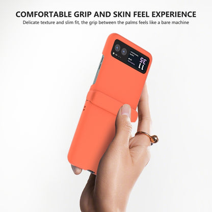 For Motorola Razr 40 3 in 1 Skin Feel PC Phone Case with Hinge(Orange) by buy2fix