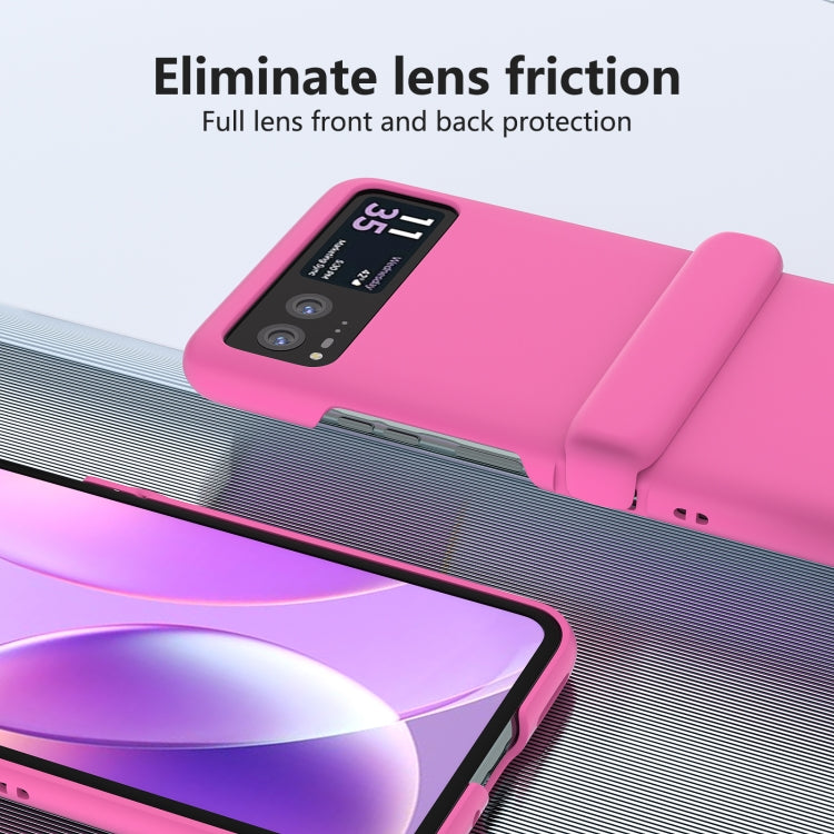 For Motorola Razr 40 3 in 1 Skin Feel PC Phone Case with Hinge(Rose Red) by buy2fix