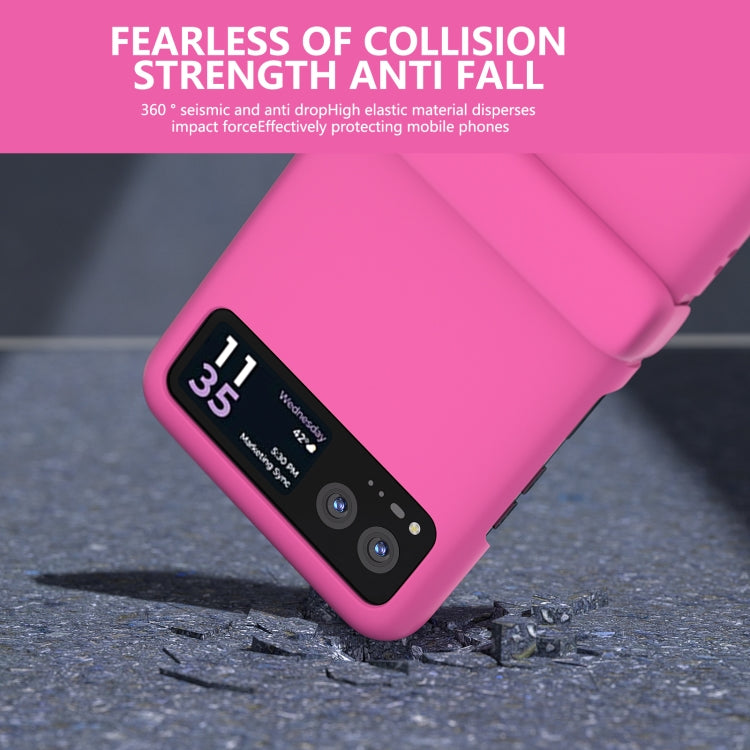 For Motorola Razr 40 3 in 1 Skin Feel PC Phone Case with Hinge(Rose Red) by buy2fix