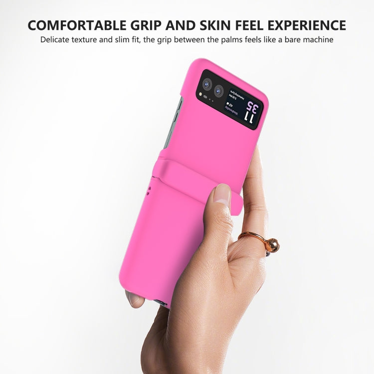 For Motorola Razr 40 3 in 1 Skin Feel PC Phone Case with Hinge(Rose Red) by buy2fix