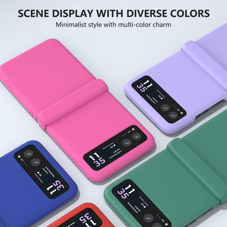 For Motorola Razr 40 3 in 1 Skin Feel PC Phone Case with Hinge(Rose Red) by buy2fix