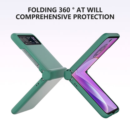 For Motorola Razr 40 3 in 1 Skin Feel PC Phone Case with Hinge(Forest Green) by buy2fix