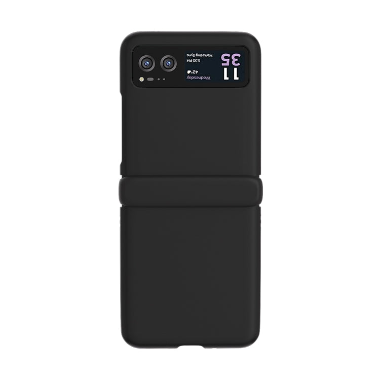 For Motorola Razr 40 3 in 1 Skin Feel PC Phone Case with Hinge(Black) by buy2fix