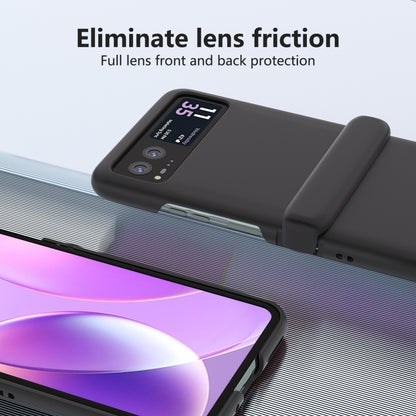 For Motorola Razr 40 3 in 1 Skin Feel PC Phone Case with Hinge(Black) by buy2fix