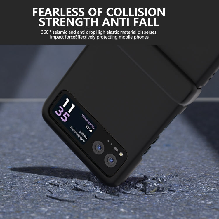 For Motorola Razr 40 3 in 1 Skin Feel PC Phone Case with Hinge(Black) by buy2fix