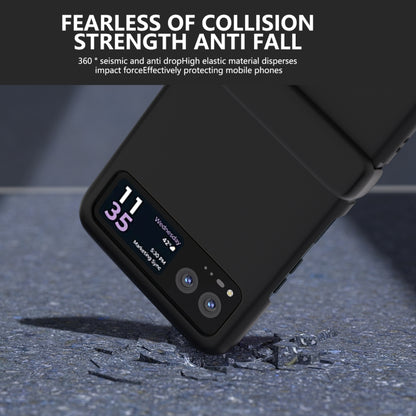 For Motorola Razr 40 3 in 1 Skin Feel PC Phone Case with Hinge(Black) by buy2fix