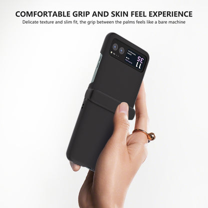For Motorola Razr 40 3 in 1 Skin Feel PC Phone Case with Hinge(Black) by buy2fix