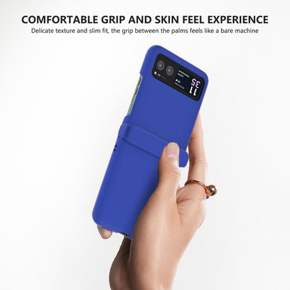 For Motorola Razr 40 3 in 1 Skin Feel PC Phone Case with Hinge(Klein Blue) by buy2fix