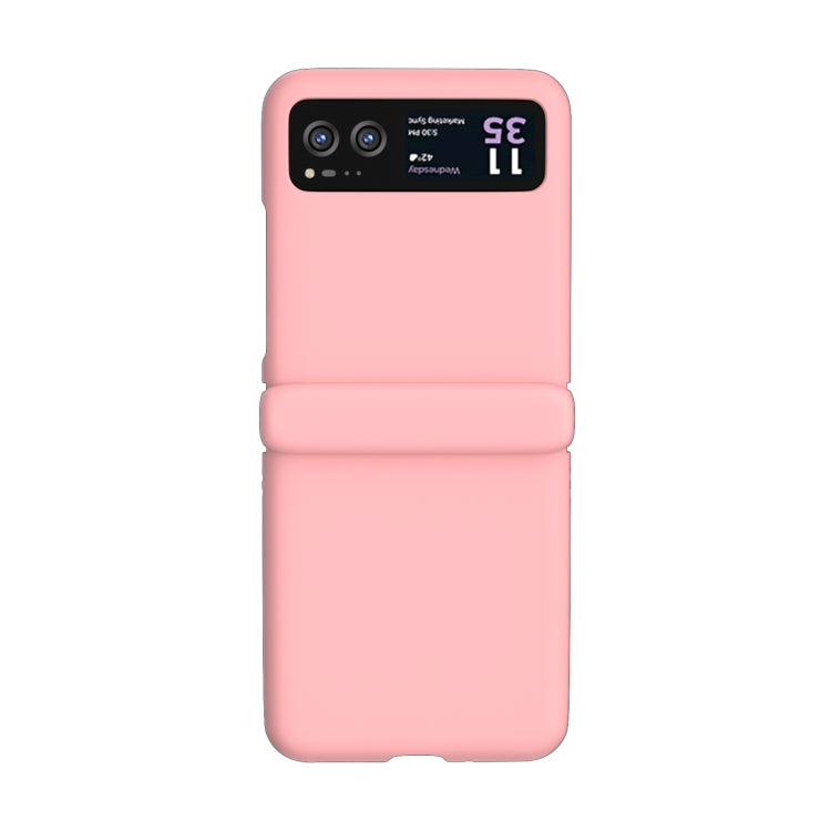 For Motorola Razr 40 3 in 1 Skin Feel PC Phone Case with Hinge(Pink) by buy2fix