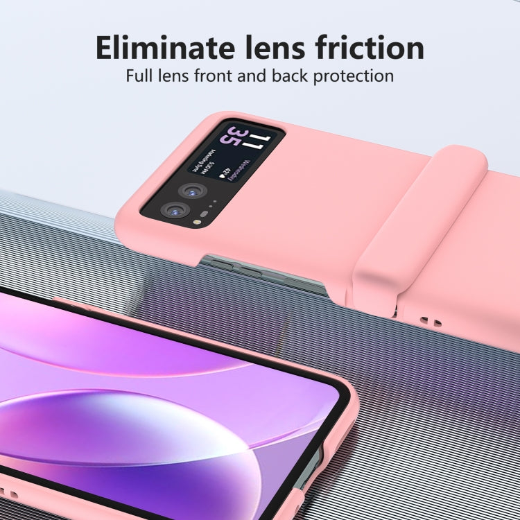For Motorola Razr 40 3 in 1 Skin Feel PC Phone Case with Hinge(Pink) by buy2fix