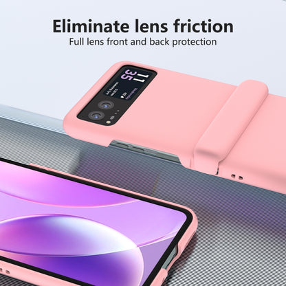 For Motorola Razr 40 3 in 1 Skin Feel PC Phone Case with Hinge(Pink) by buy2fix