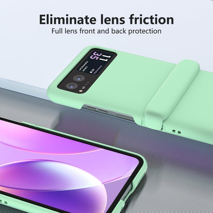 For Motorola Razr 40 3 in 1 Skin Feel PC Phone Case with Hinge(Mint Green) by buy2fix