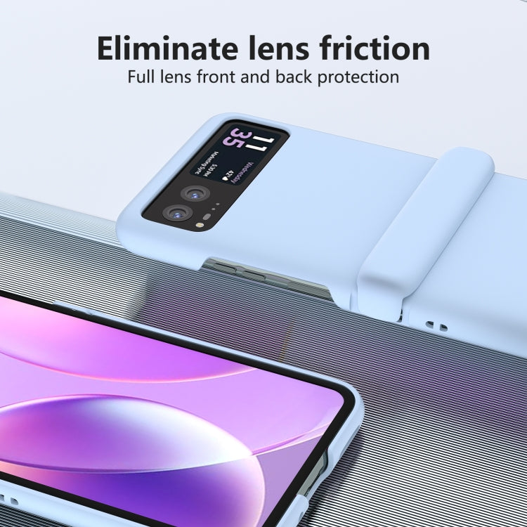 For Motorola Razr 40 3 in 1 Skin Feel PC Phone Case with Hinge(Sky Blue) by buy2fix