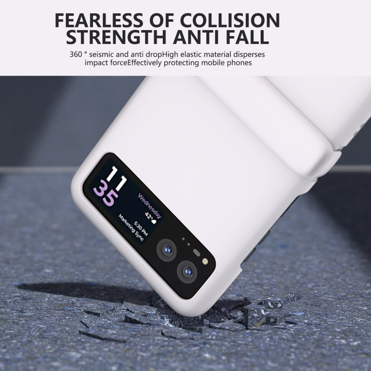 For Motorola Razr 40 3 in 1 Skin Feel PC Phone Case with Hinge(White) by buy2fix