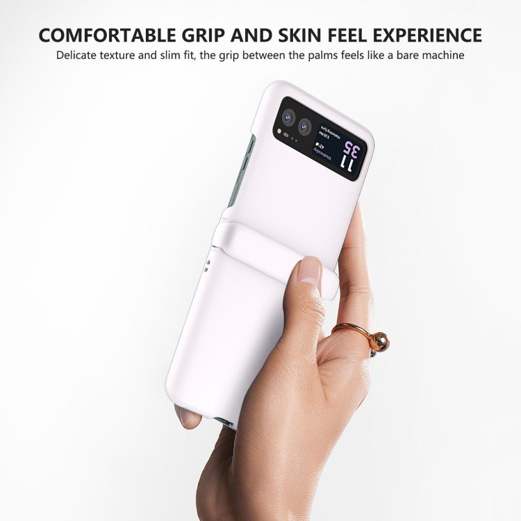 For Motorola Razr 40 3 in 1 Skin Feel PC Phone Case with Hinge(White) by buy2fix