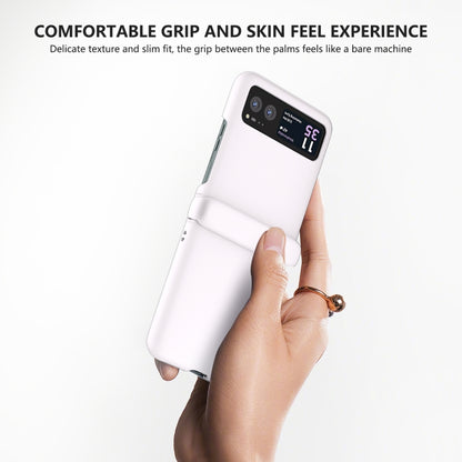 For Motorola Razr 40 3 in 1 Skin Feel PC Phone Case with Hinge(White) by buy2fix