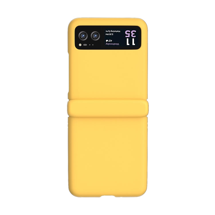 For Motorola Razr 40 3 in 1 Skin Feel PC Phone Case with Hinge(Lemon Yellow) by buy2fix