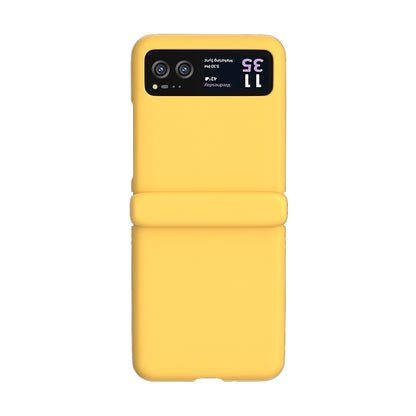 For Motorola Razr 40 3 in 1 Skin Feel PC Phone Case with Hinge(Lemon Yellow) by buy2fix
