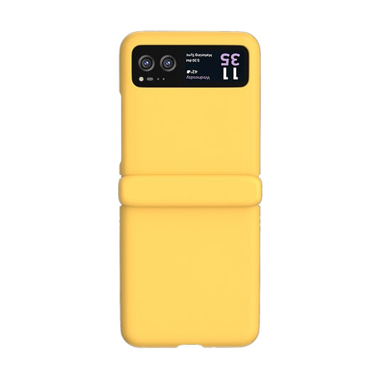 For Motorola Razr 40 3 in 1 Skin Feel PC Phone Case with Hinge(Lemon Yellow) by buy2fix