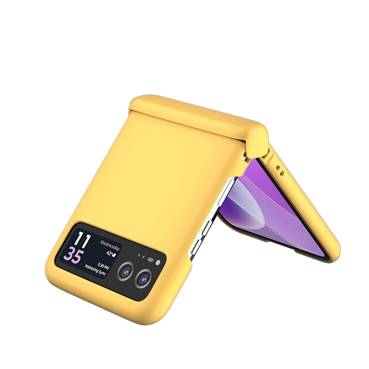 For Motorola Razr 40 3 in 1 Skin Feel PC Phone Case with Hinge(Lemon Yellow) by buy2fix