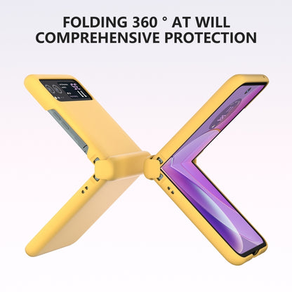 For Motorola Razr 40 3 in 1 Skin Feel PC Phone Case with Hinge(Lemon Yellow) by buy2fix