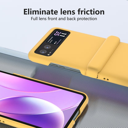 For Motorola Razr 40 3 in 1 Skin Feel PC Phone Case with Hinge(Lemon Yellow) by buy2fix