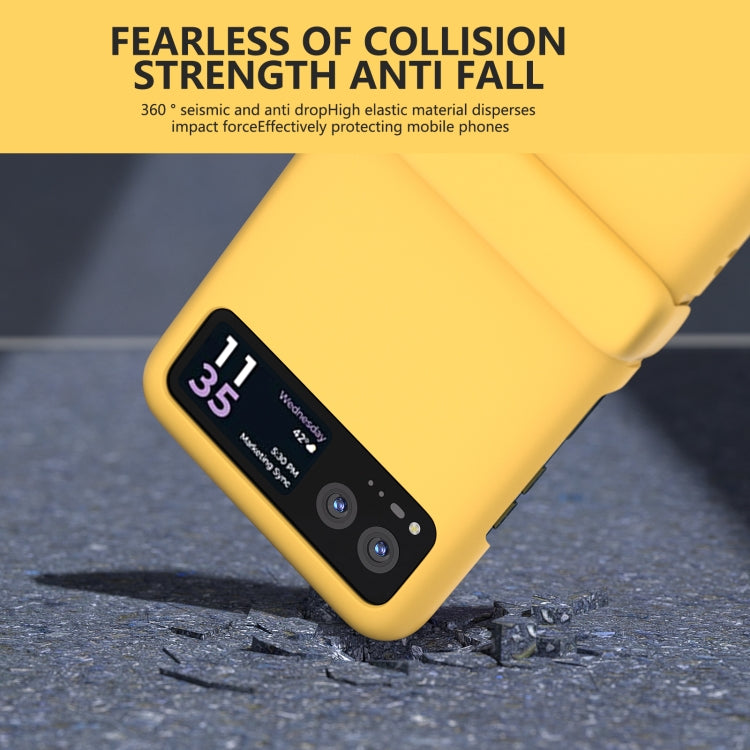 For Motorola Razr 40 3 in 1 Skin Feel PC Phone Case with Hinge(Lemon Yellow) by buy2fix