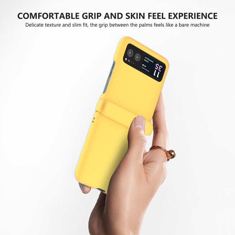For Motorola Razr 40 3 in 1 Skin Feel PC Phone Case with Hinge(Lemon Yellow) by buy2fix