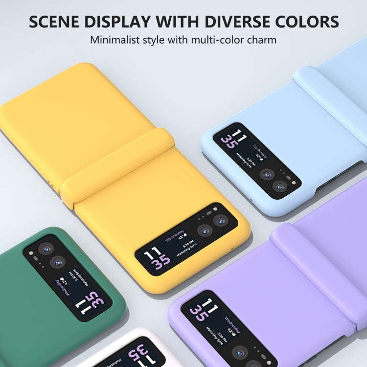 For Motorola Razr 40 3 in 1 Skin Feel PC Phone Case with Hinge(Lemon Yellow) by buy2fix