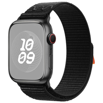 For Apple Watch Ultra 2 49mm Loop Nylon Watch Band(Dark Black) by buy2fix