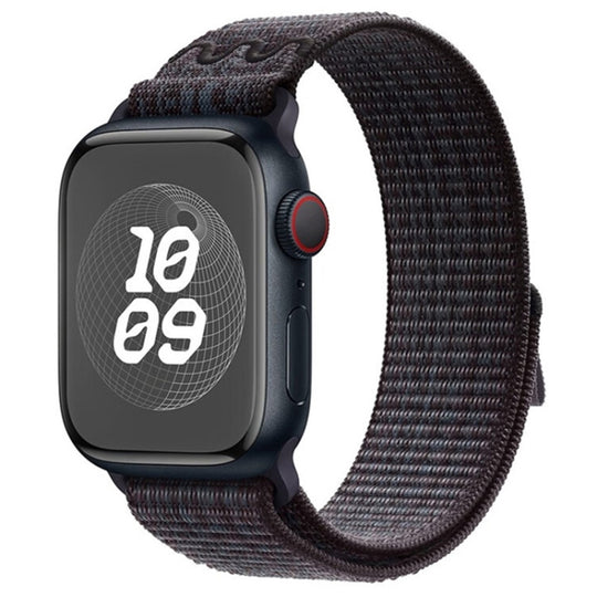 For Apple Watch Series 10 46mm / 9 45mm Loop Nylon Watch Band(Black Blue)